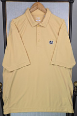 CUTTER BUCK x NOTRE DAME Mens 2XL Gold Polo Shirt Dry-Tec Wicking Performance