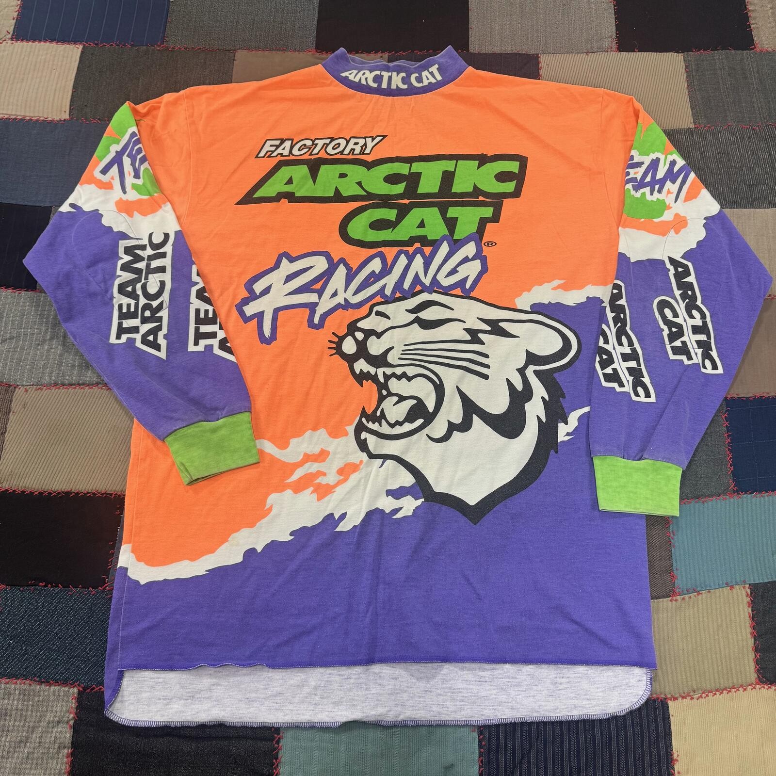 Vintage 1994 Arctic Cat Racing AXO Long Sleeve Jersey All-Over Print Top - XL gallery