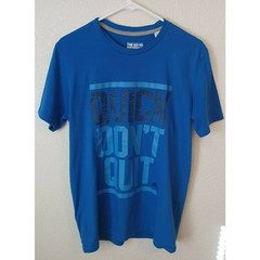 ADIDAS Men’s Medium The Go-To Tee, “Quick Don’t Quit” Polyester Blue T-Shirt