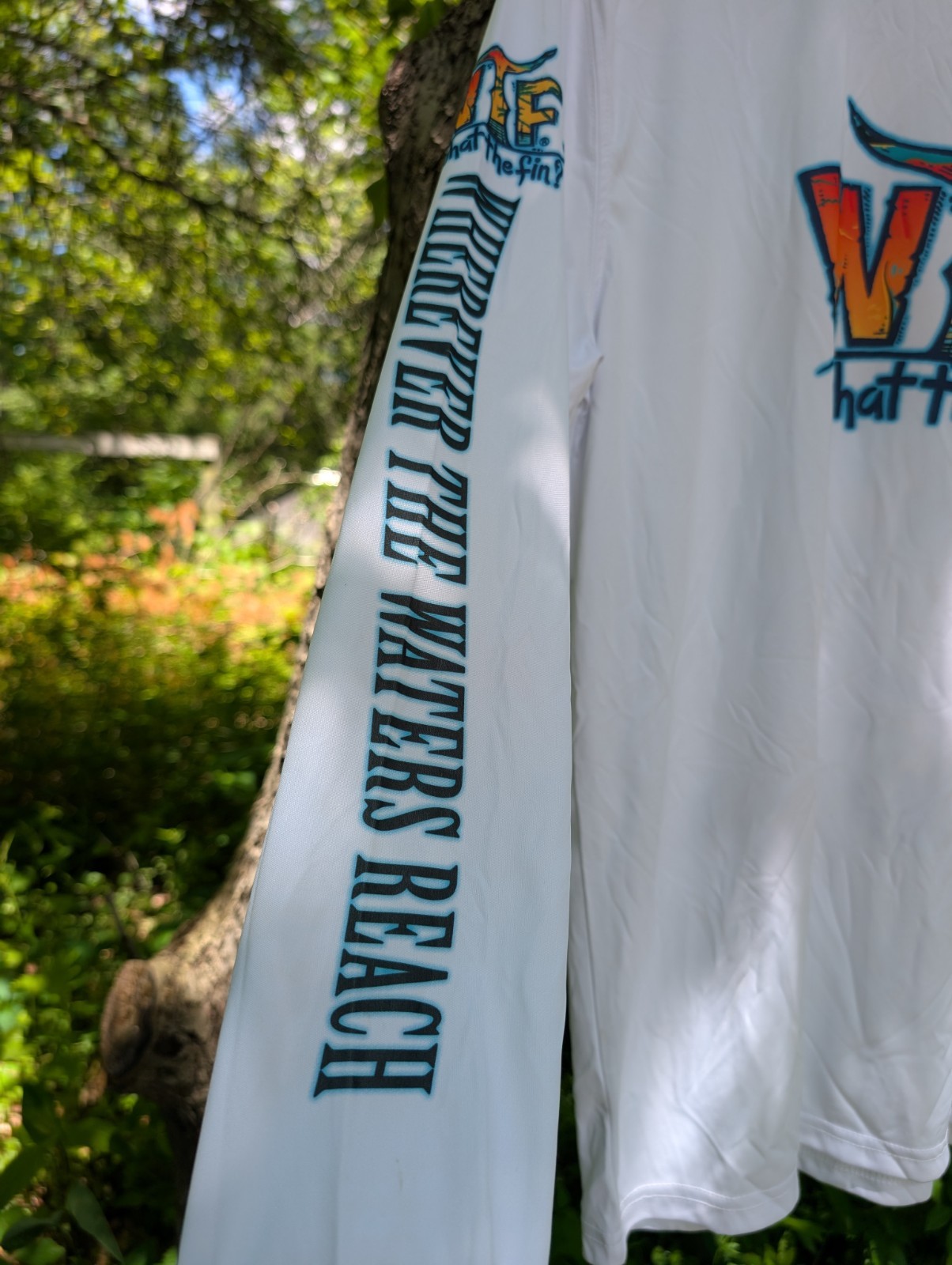What The Fin WTF Performance Fabric Men Size S Long Sleeve Rum Runner TShirt NWT gallery
