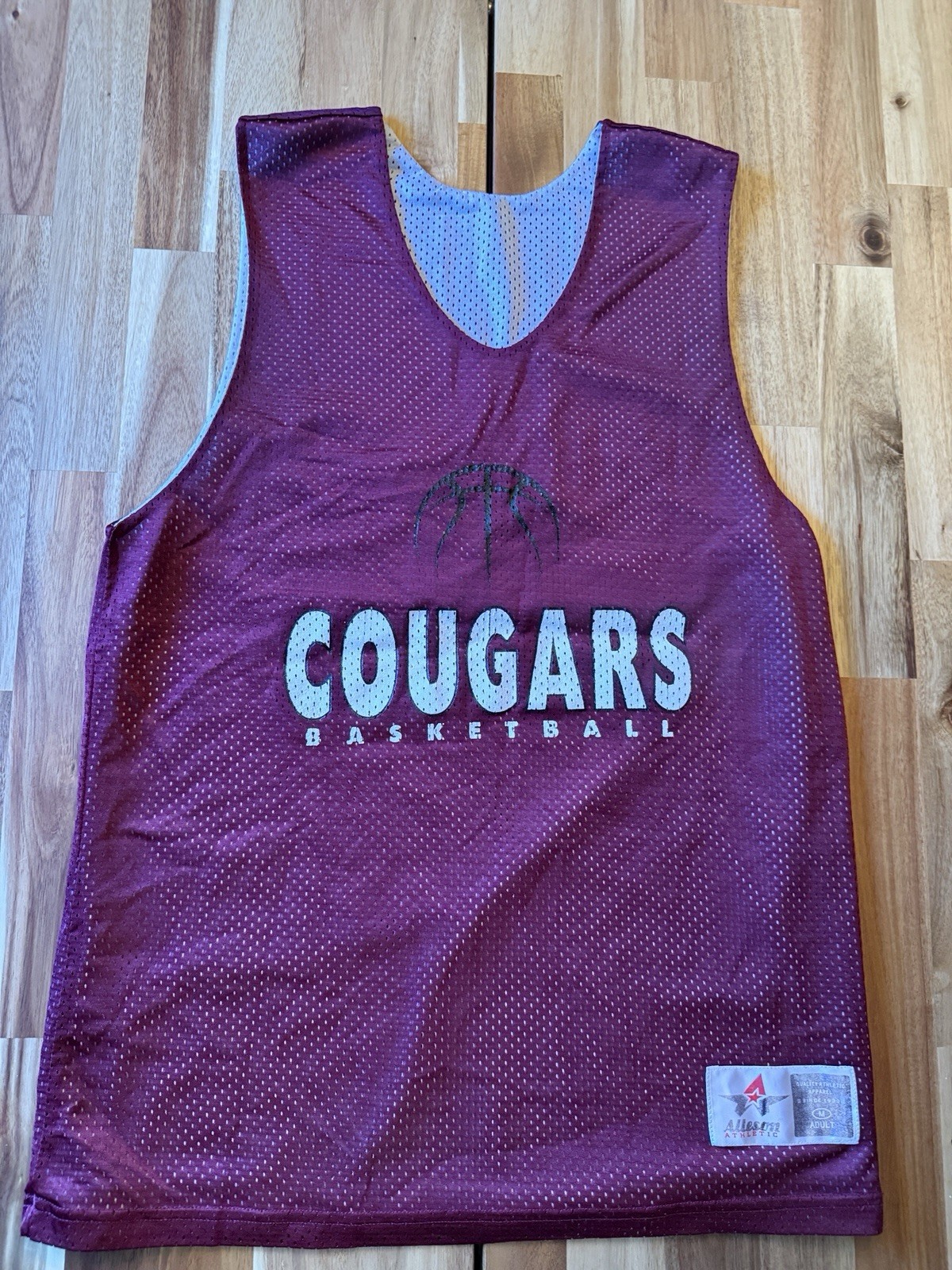 Cougars Basketball Maroon White Reversible Practice Jersey Size Medium M gallery