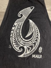 Maui Hawaii 808 Clothing Black Sleeveless Tank-Top Size Large Bleach Stains