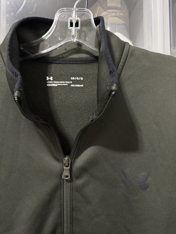 Under Armour 1/4 Zip Pullover Fleece Loose Fit Mens M Coldgear Marine OD Green gallery