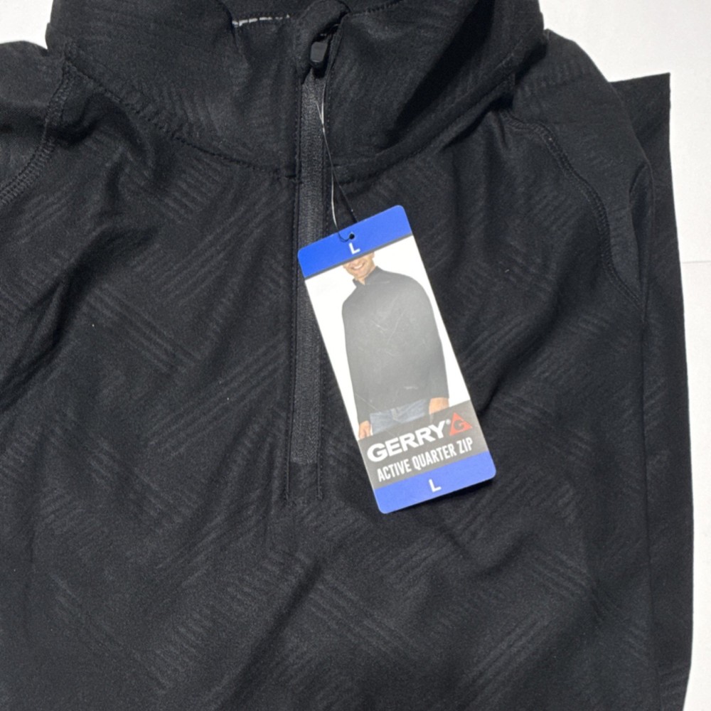 Gerry Active Quarter Zip Men's Pullover Black L Quick Dry Stretch