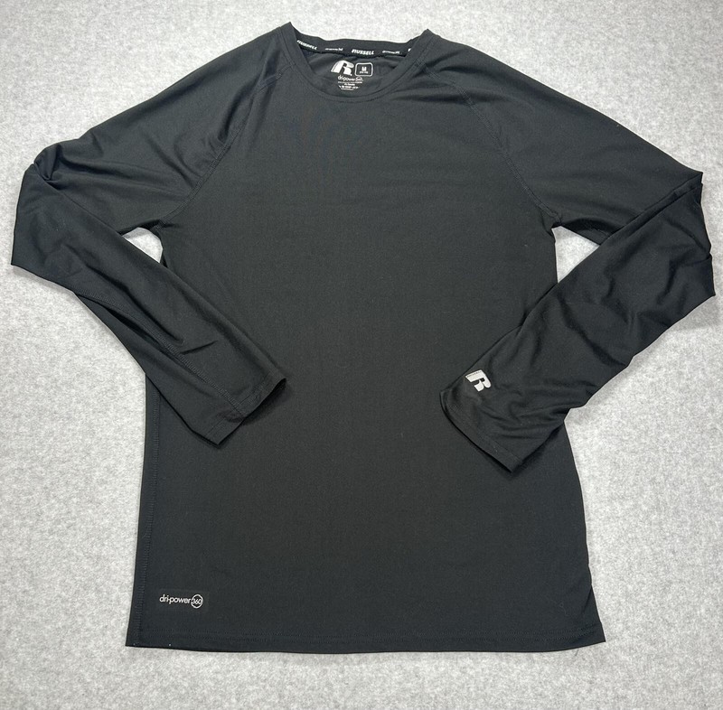 Russell Athletic Black Long Sleeve Dri-Power 360 Athletic Shirt Size Medium gallery