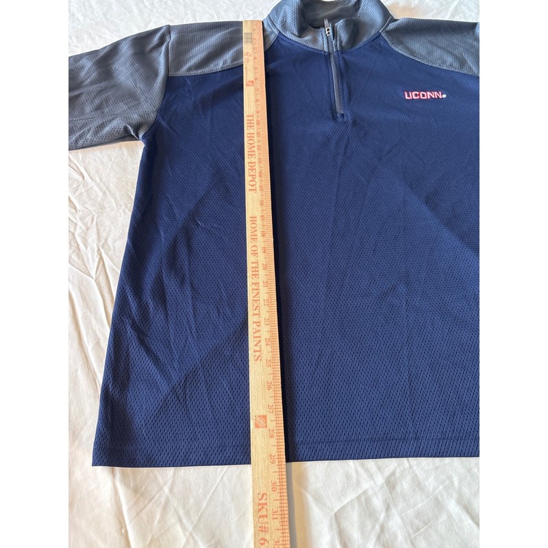UConn Huskies Quarter Zip Pullover Mens XL Navy Grey Colorblock Mesh Excellent gallery