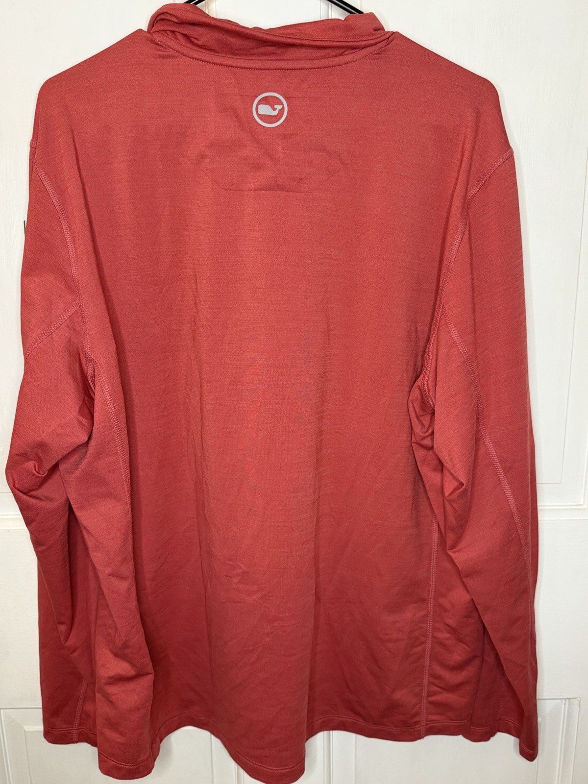 Vineyard Vines Jim Nantz 1/4 Zip Lightweight Pullover Mock Neck Coral Men's L gallery