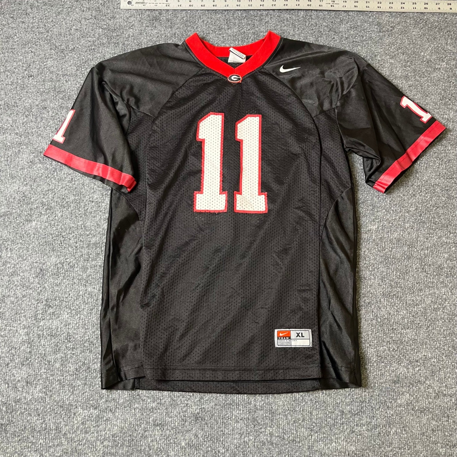 Nike Football Jersey Mens XL Black Georgia Bulldogs #11 Mesh V-Neck Athletic Fit gallery