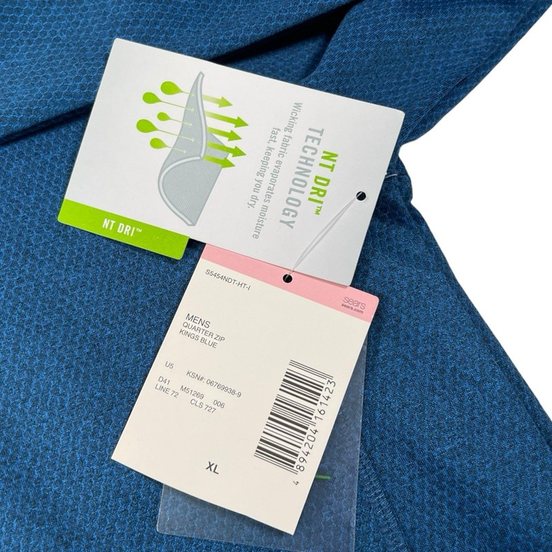 NordicTrack XL Blue Quarter Zip Pullover NT Dri Tech Pocket Sporty Athleisure gallery