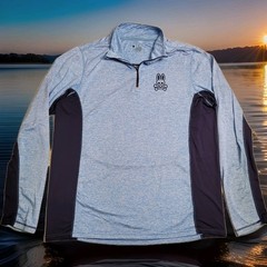 🐰Psycho Bunny Pullover Mens M Blue Heathered 1/4 Zip Golf Performance Stretch