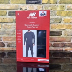 New Balance Men’s Heavyweight Baselayer Crew & Pant 2 Pc Set Medium Black