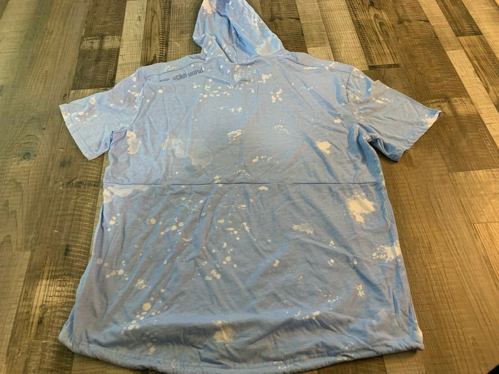 NWT Big & Tall Mens Ecko Unltd Hooded Short Sleeve Shirt Blue/White MSRP:$44 2XL gallery