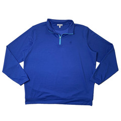 Peter Millar Sweatshirt Mens XXL Blue Perth Performance Melange Quarter Zip Golf