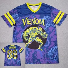 Marvel Venom Jersey Men Small Football AOP Big Logo Colorful Stretch Official