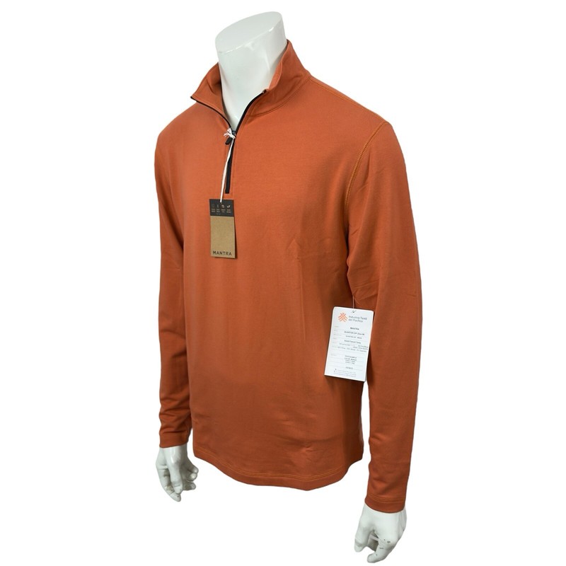 Mantra Essential Pullover 1/4 Zip Mango Peruvian Pima Cotton French Terry Mens M gallery