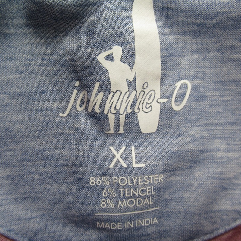 Johnnie-O Men's XL Quarter Zip Activewear Pullover Heathered Red Purple Top gallery