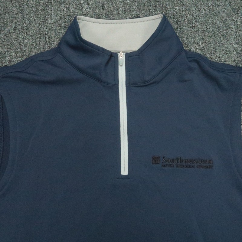 Peter Millar Vest Men Small Galway Stretch Loop 1/4 Zip Southwestern Baptist gallery