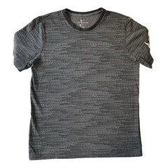 Nike Men Shirt M Gray Geometric Dri-Fit Activewear Logo Short Sleeve Stretchy
