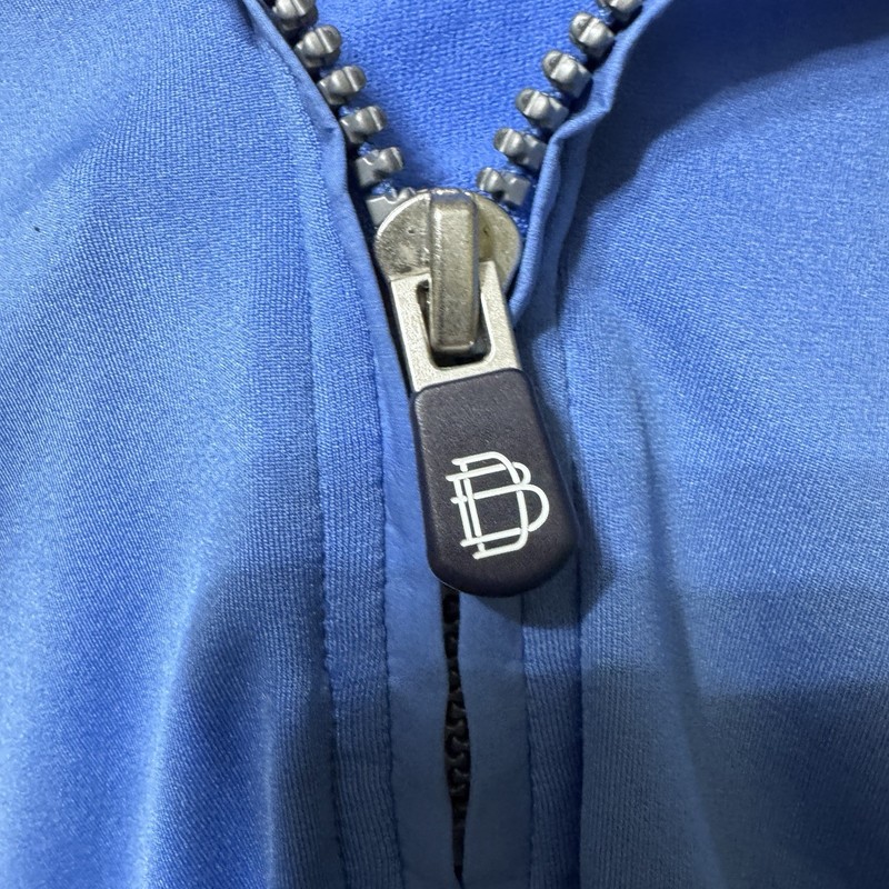 B Draddy Blair Half Zip Mens M Medium Solid Blue Pockets Stretch Golf Flaws gallery