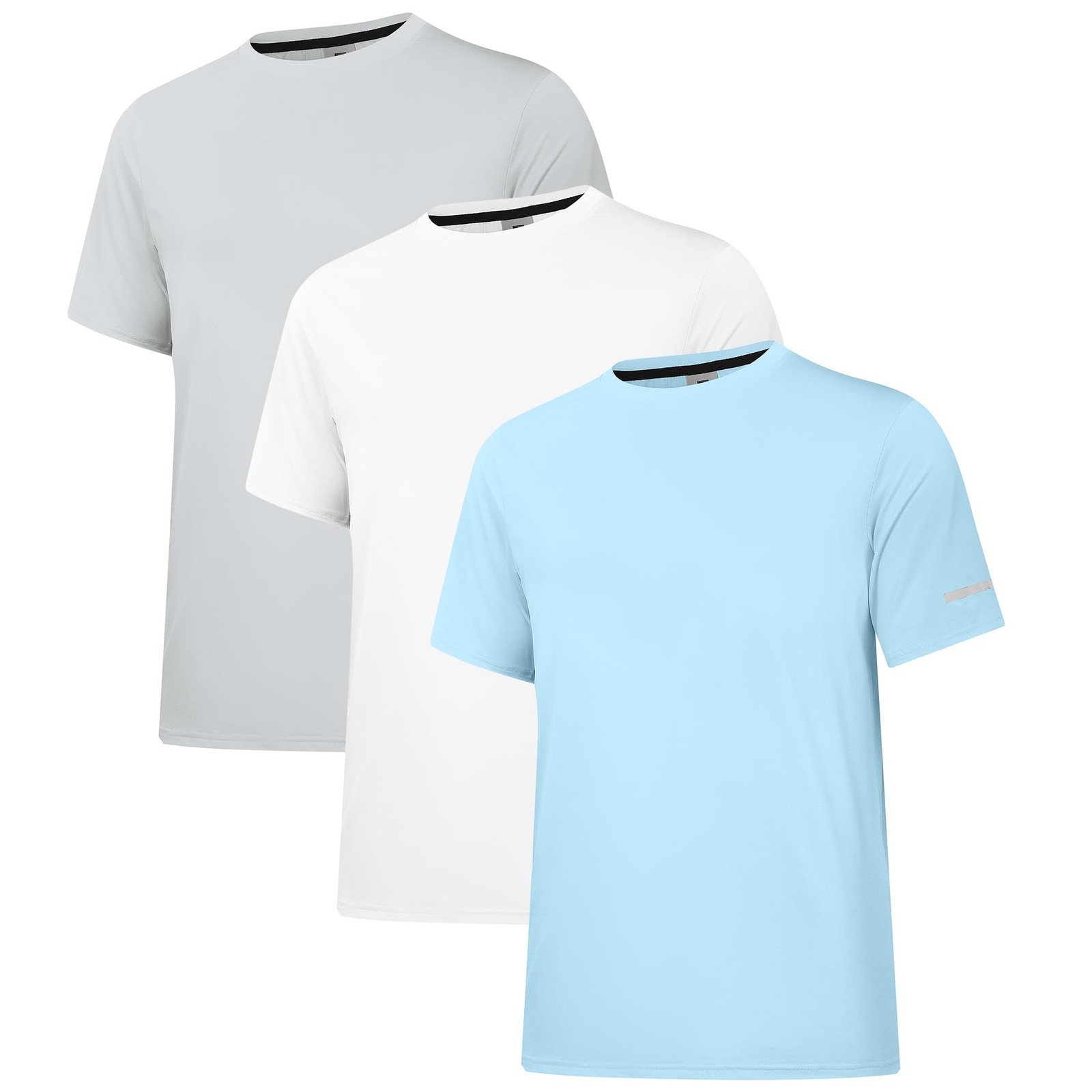 3 Pack Men's Rash Guard UPF 50+ Sun Protection Clothing Short Sleeve T-Shirts... gallery