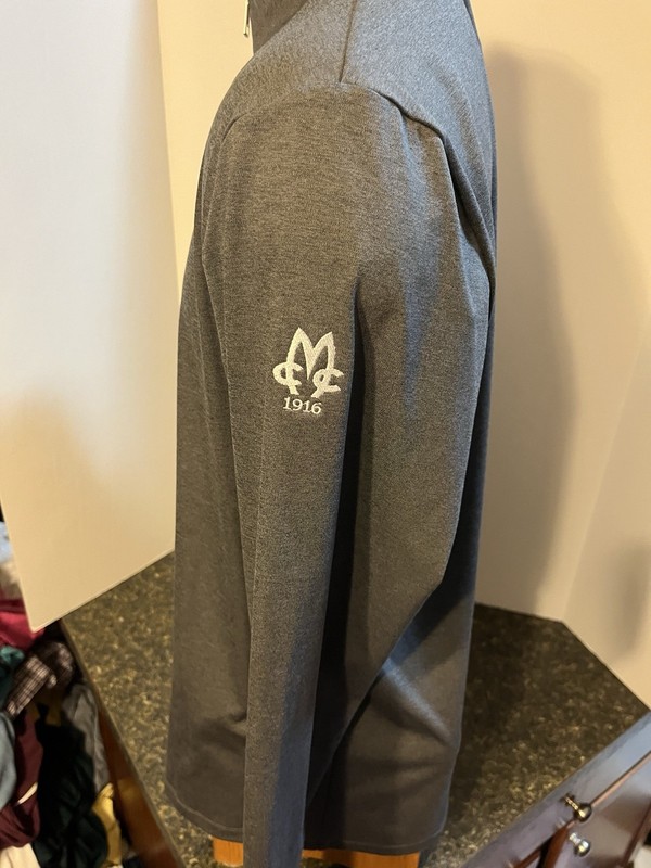 G/FORE Men’s LS 1/4 Zip Pullover Gray Poly Blend Athletic Cut Meadowbrook Logo gallery