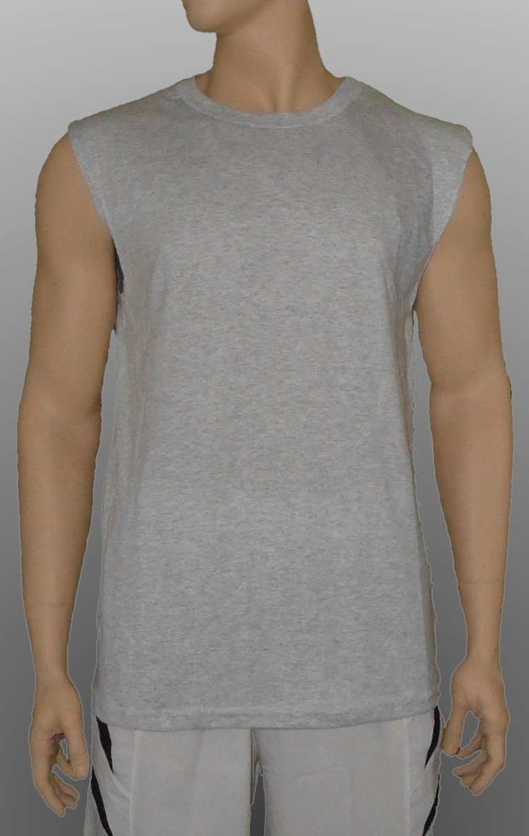 Shooter Shirt Lt Weight Cotton Poly Ash Gray Sleeveless by High Five - Men's XL gallery
