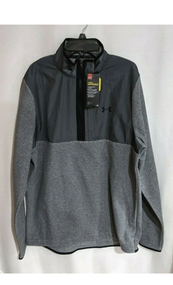 Under Armour Men's Grey/Black Armour Fleece 1/2 Zip Top (1357088-012) Size M