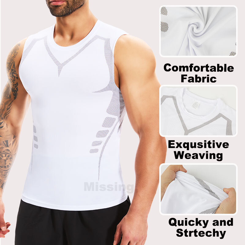1/2 PACK Mens Compression Vest Quick-Drying Tank Top Sleeveless Breathable Gym gallery