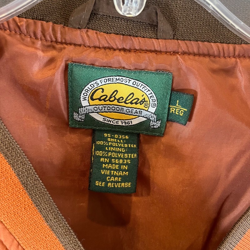 Cabelas Windcrest Rust Size L Pullover Windbreaker V Neck Pockets Golf Lined EUC gallery