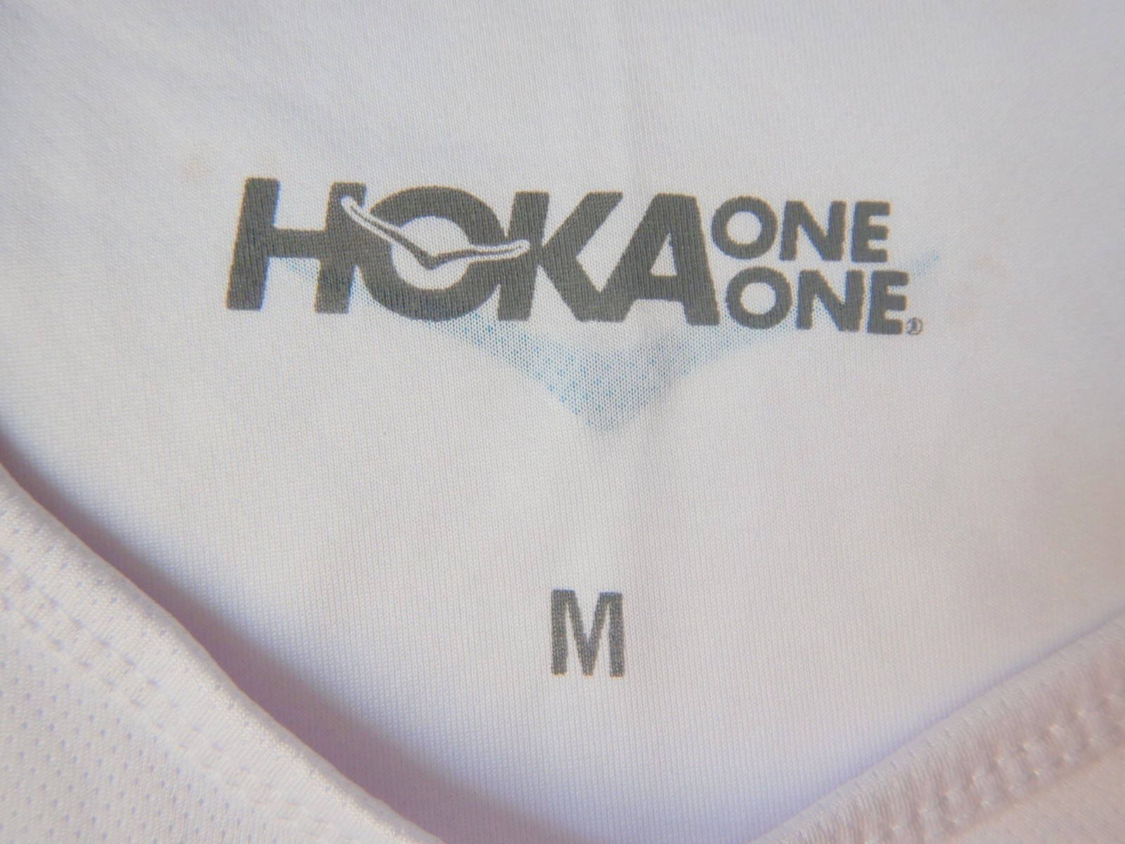 Hoka One One White Running Training Singlet - Size Medium gallery