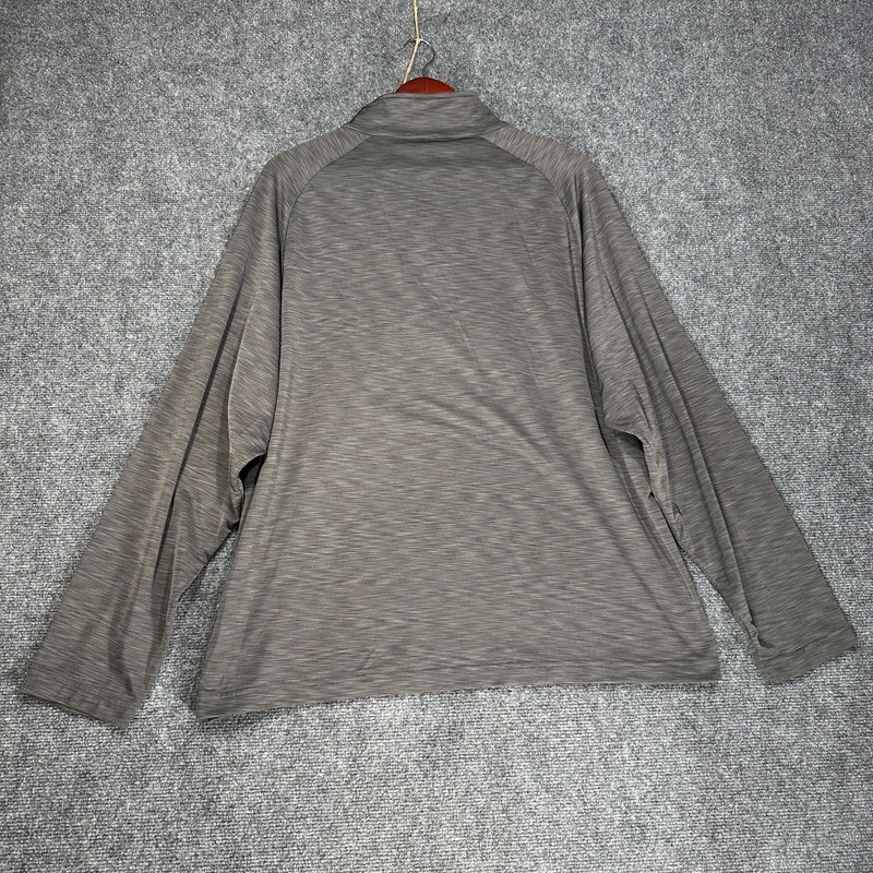Forresters Mens Large 1/4 Zip Gray Long Sleeve Logo Pullover Zip Pocket Golf gallery