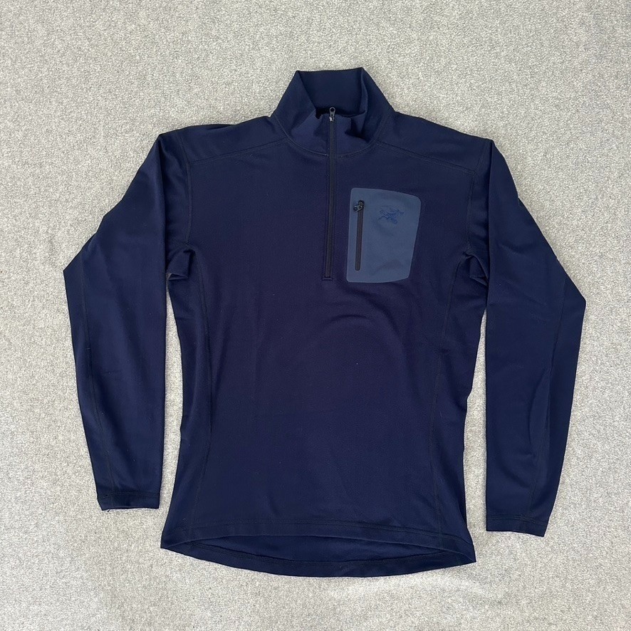 Arcteryx Rho AR Mens Large Navy Blue Zip Neck Fleece Base Layer Pullover Shirt gallery