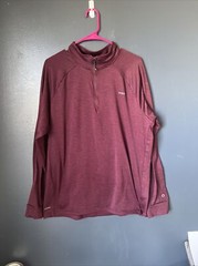 Skora Mens XL Long Sleeve Red- Zipper Quick Dry