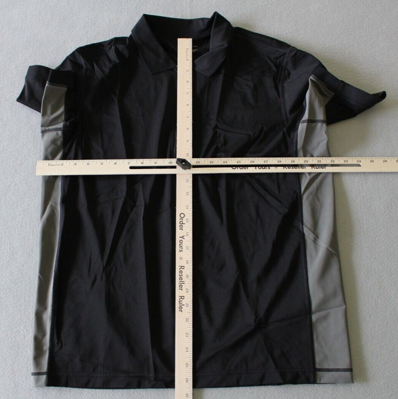 Lands End Shirt Mens 42-44 Large Activewear Black Stretch Basic Casual gallery