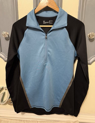 Under Armour ColdGear Men’s Blue/Black 1/4 Zip Mock Neck Fitted Pullover M