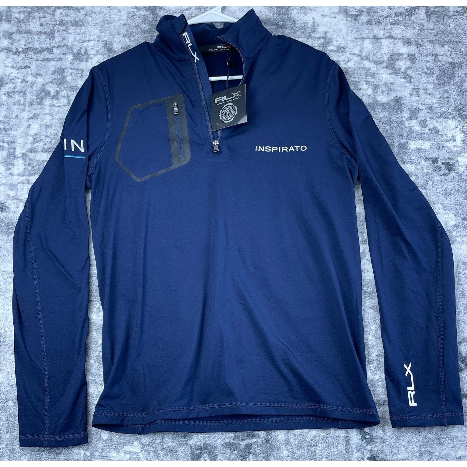 RLX Ralph Lauren Quarter Zip Pullover Mens S Navy Blue Inspirato Golf Shirt NWT gallery