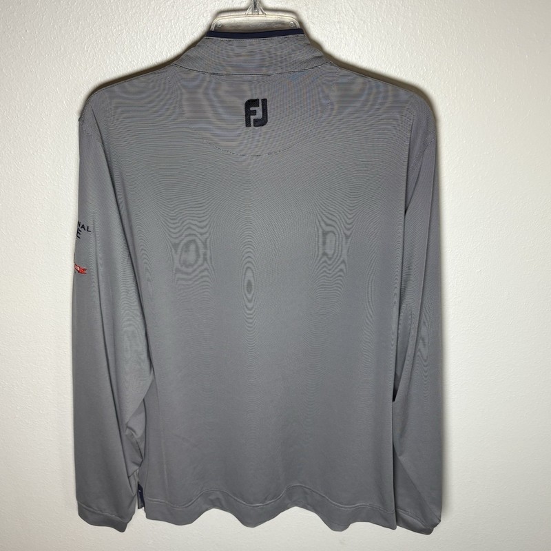 FootJoy 1/4 Zip Golf Pullover Men’s L Blue/White Stripe L/S Performance Stretch gallery