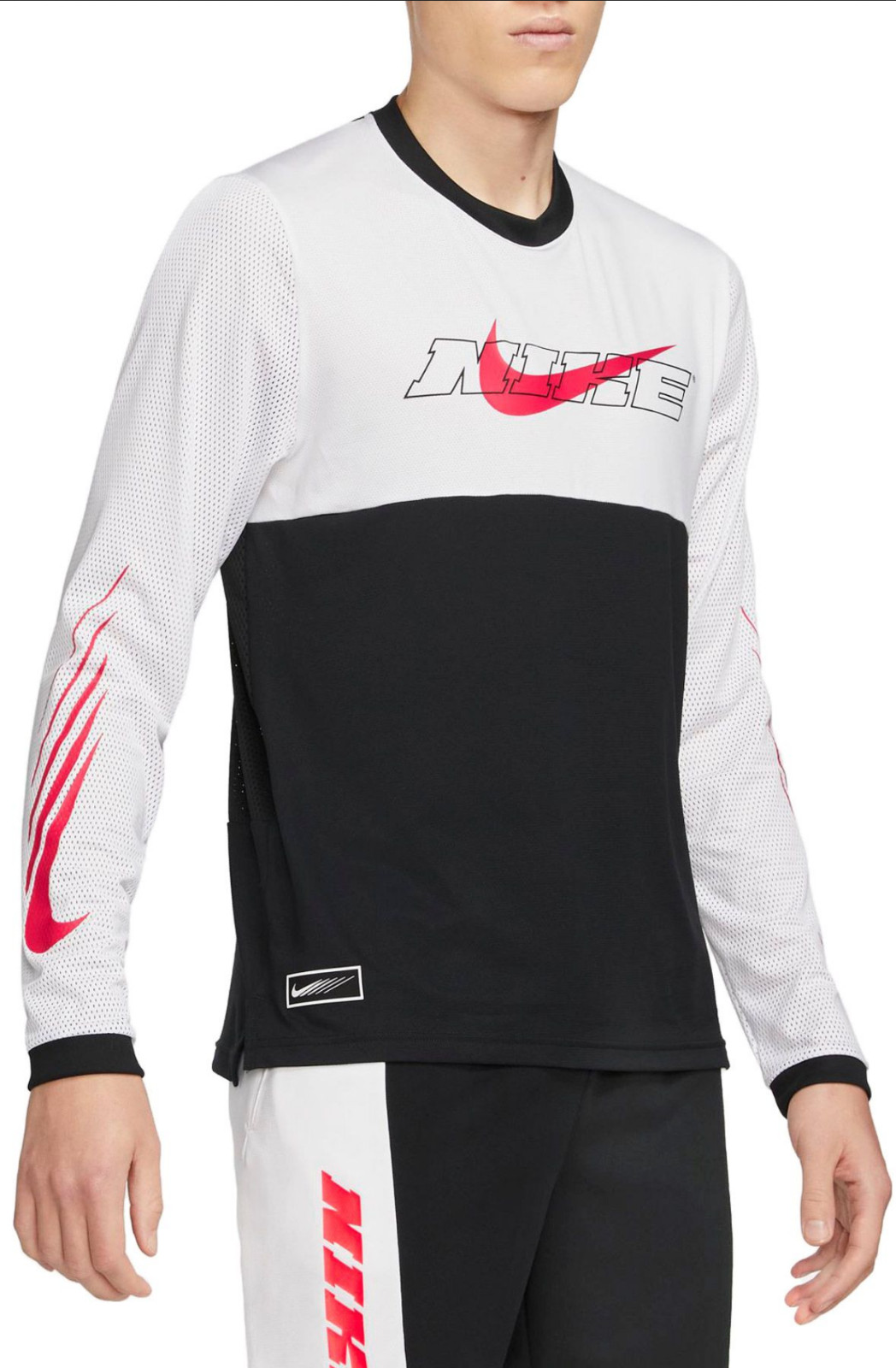 Nike SPORT CLASH Cycling Men Long Sleevs Training Top White Black CZ2257 gallery