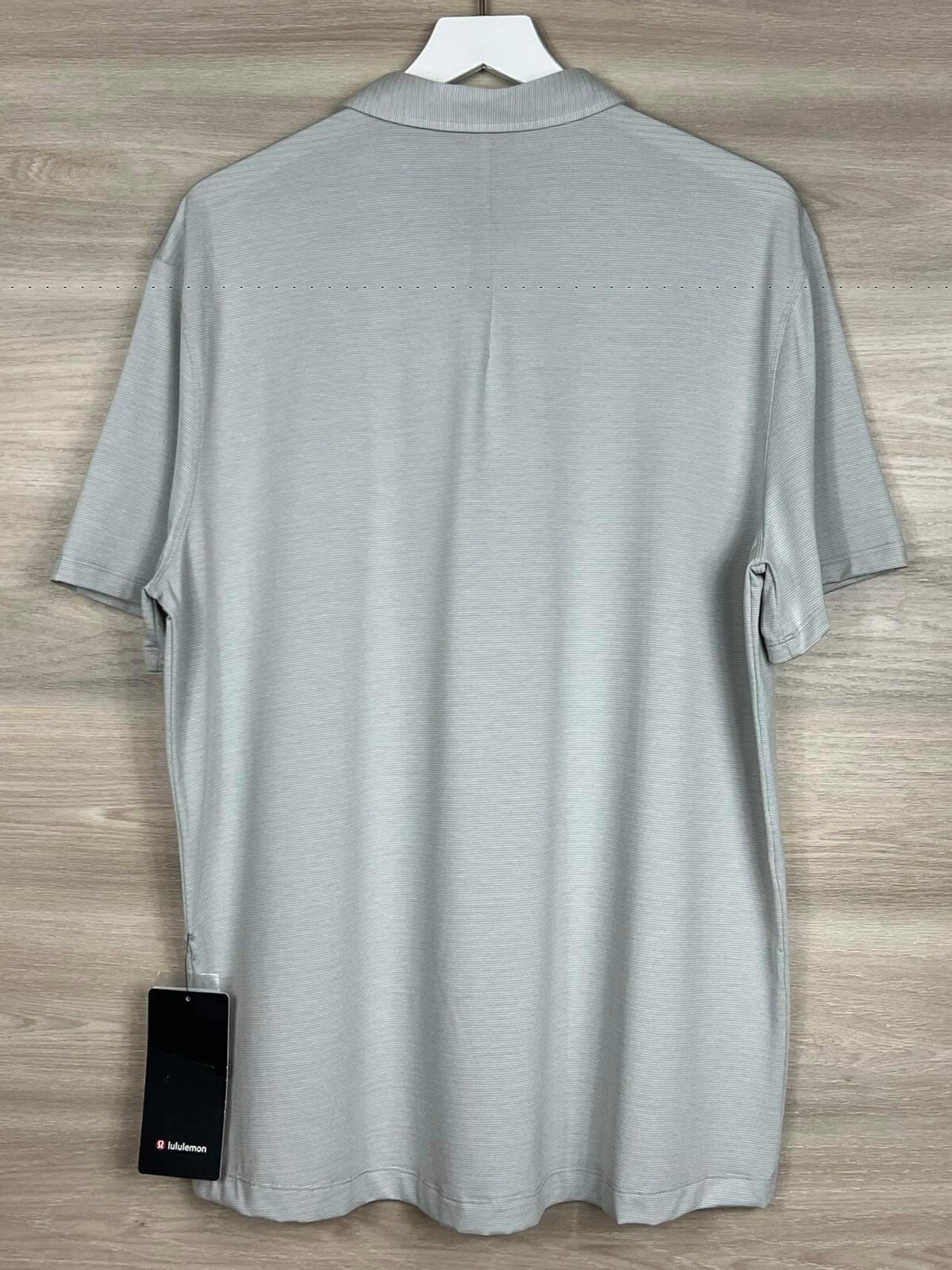 Lululemon Evolution Polo Short Sleeve Size XXL Commission Stripe Seal Grey 80213 gallery
