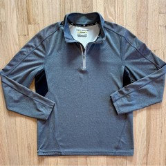 Men’s Tek Gear Training Quarter Zip Shirt, Gray with Black Panels, size Large L