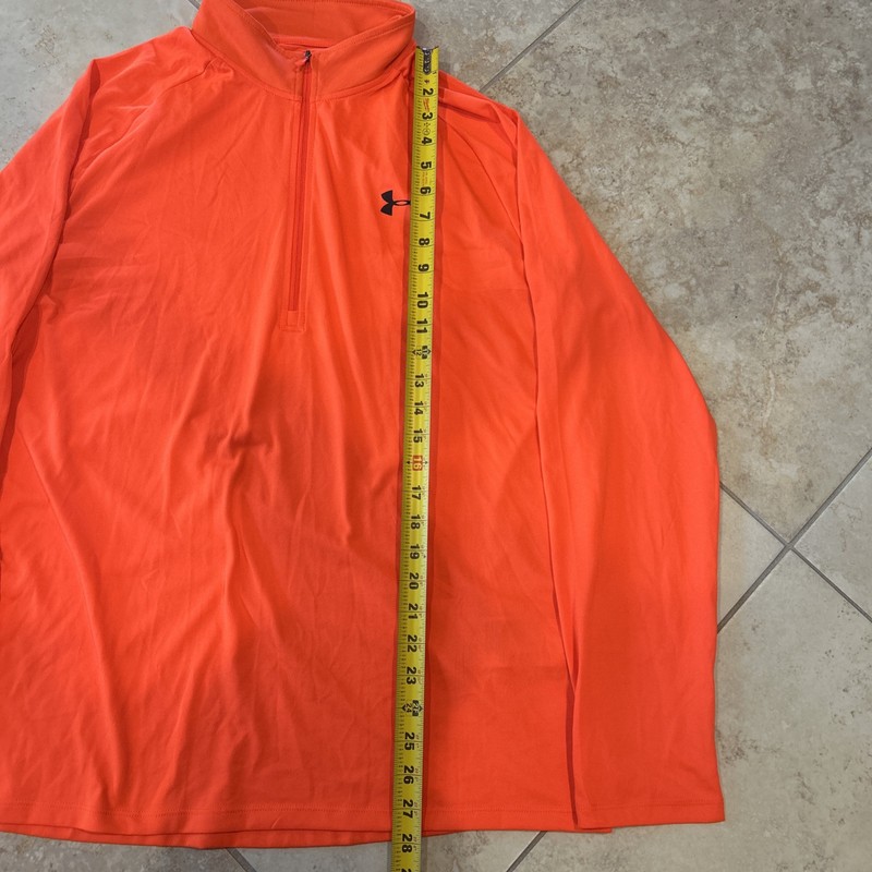 Under Armor Tech 1/2 Zip Men XL Orange Long Sleeve Loose Fit Lightweight Running gallery