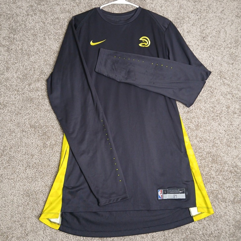 Nike Atlanta Hawks NBA Dri-FIT Long Sleeve Shooting Shirt Mens Large Tall Black gallery