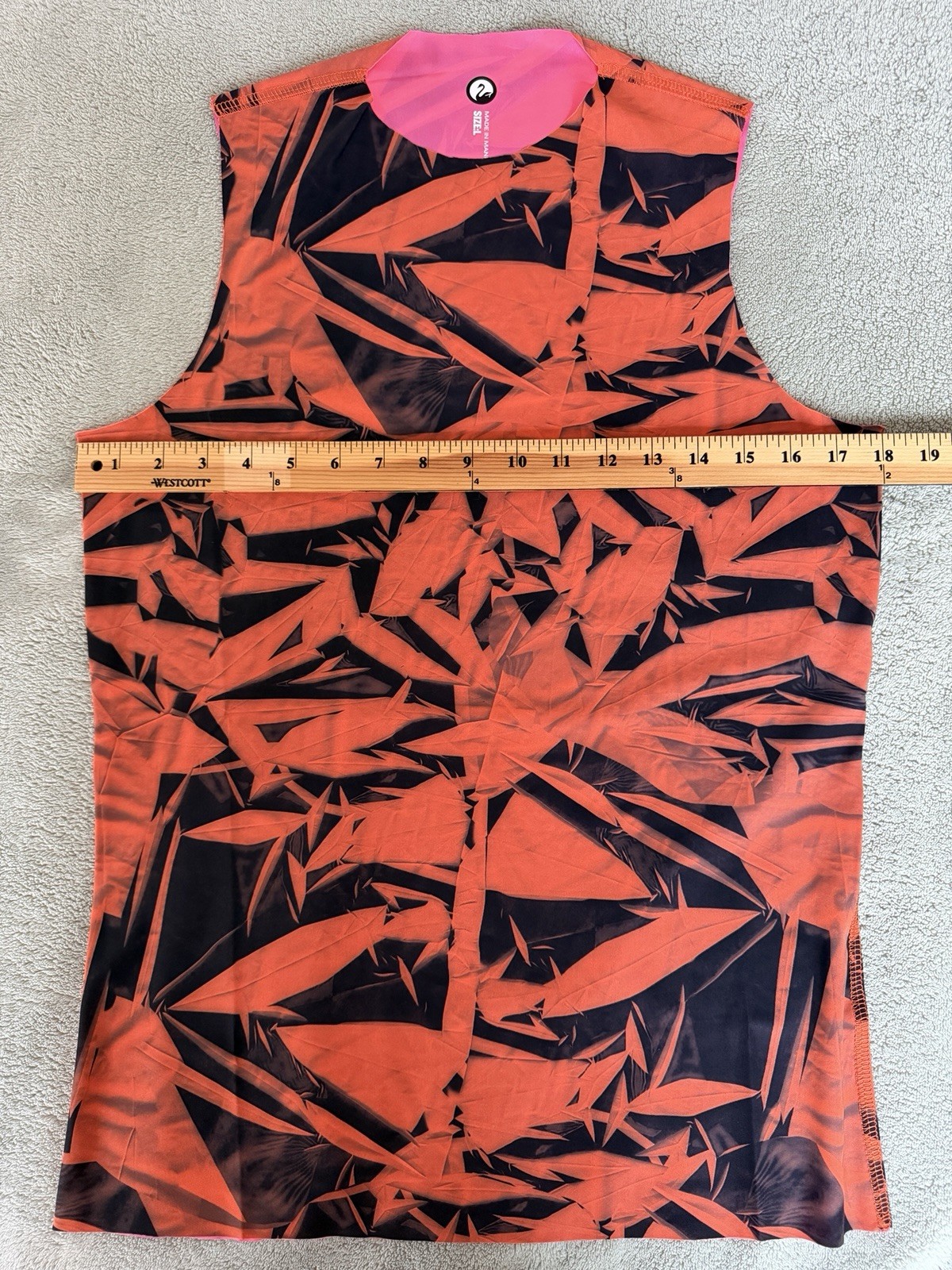 Outlier Sunwarp Rawcut Tanktop - Orange Leafscan Large Sold Out Online $150 SRP gallery