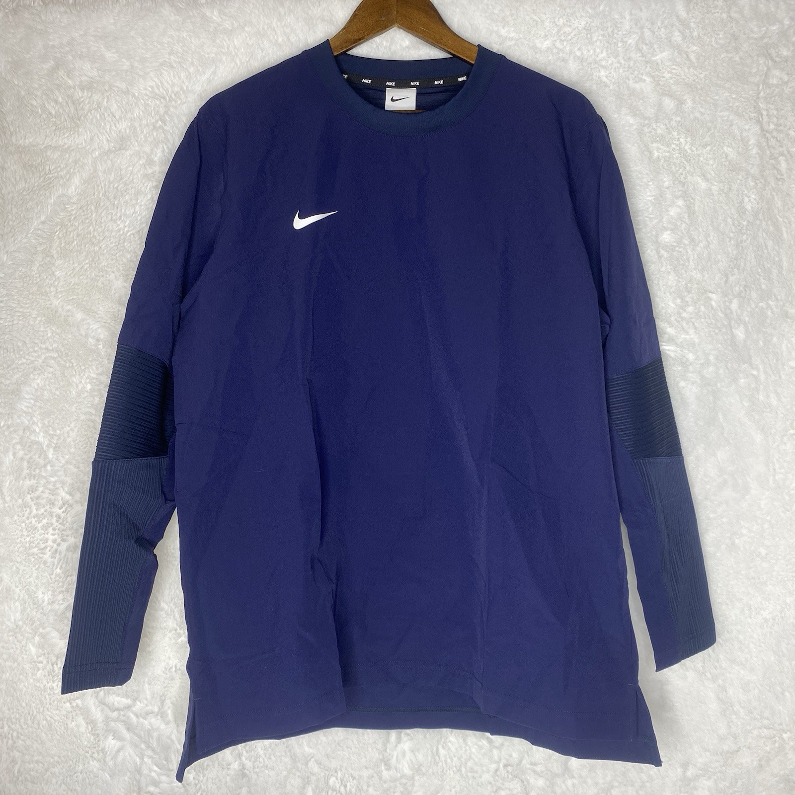 Nike Dri-FIT Lightweight Baseball Player Pullover Jacket Navy Blue Mens Size M gallery