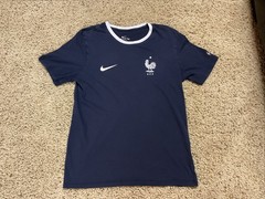 Nike Men’s FFF Rooster FIFA Football Soccer Short Sleeve Tee Navy Blue Sz Medium