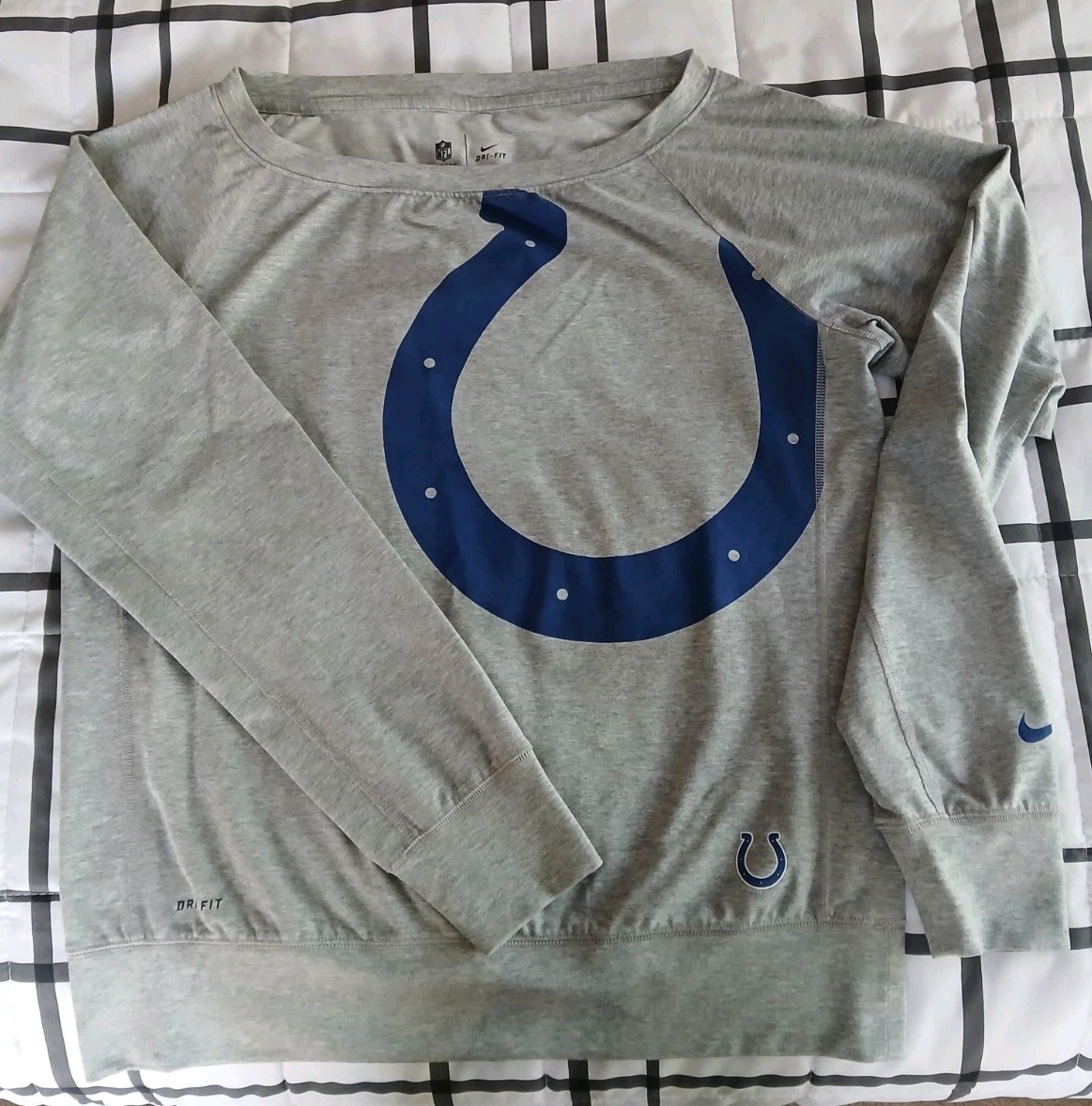 NFL Team Apparel Indianapolis Colts Long Sleeve Dri-Fit Shirt Womens Medium Gray gallery