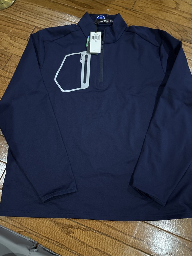 RLX Ralph Lauren Performance Pull-over Men Extra Large XL Navy 1/4 Zip Shirt