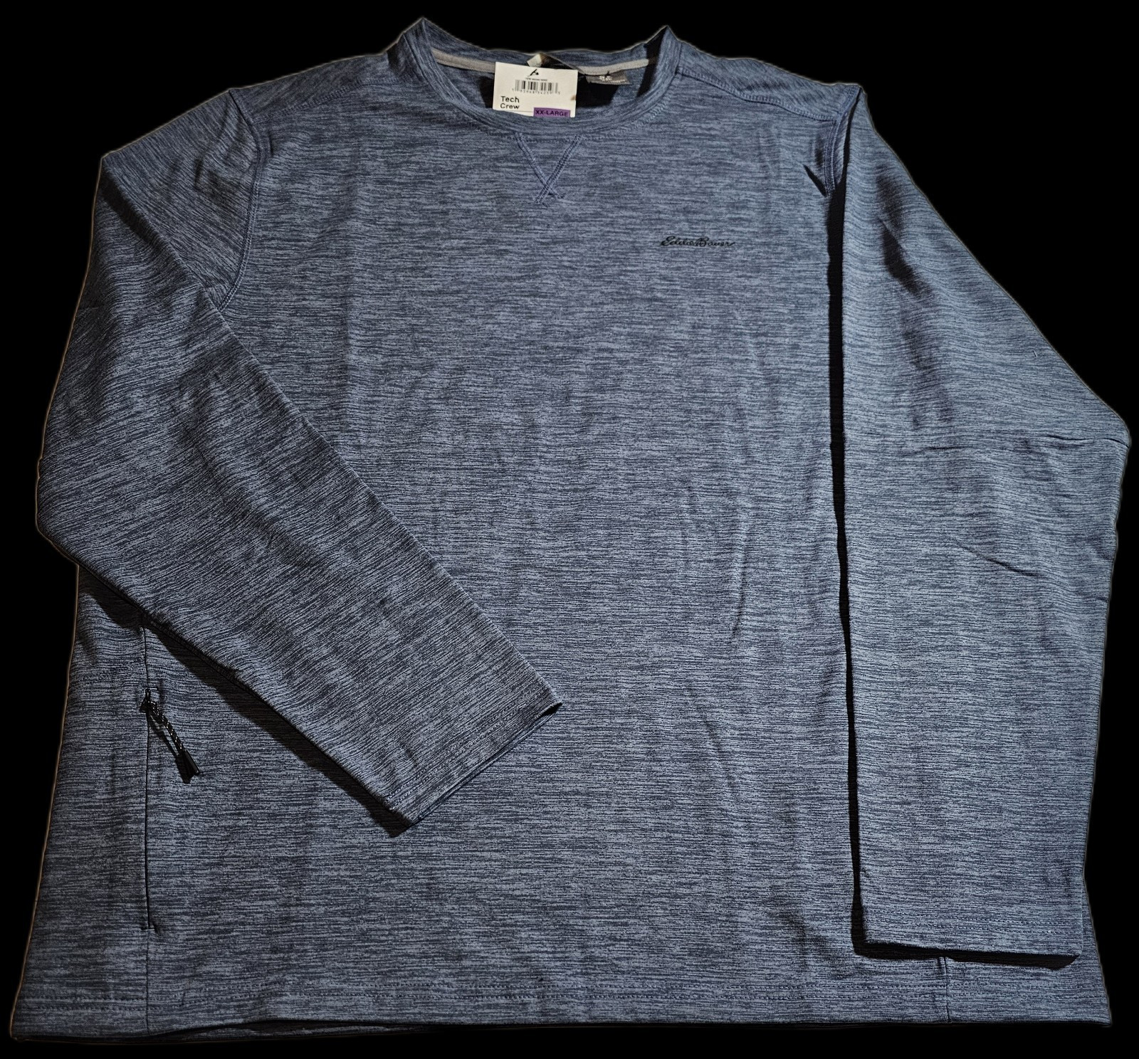 Eddie Bauer Tech Crew XXL Indigo Pullover LS Activewear With Side Pocket gallery