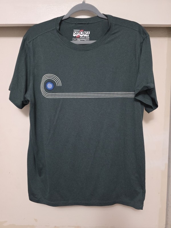 Marine Layer Weekend Sport Performance Lightweight Heather Green Shirt Medium gallery