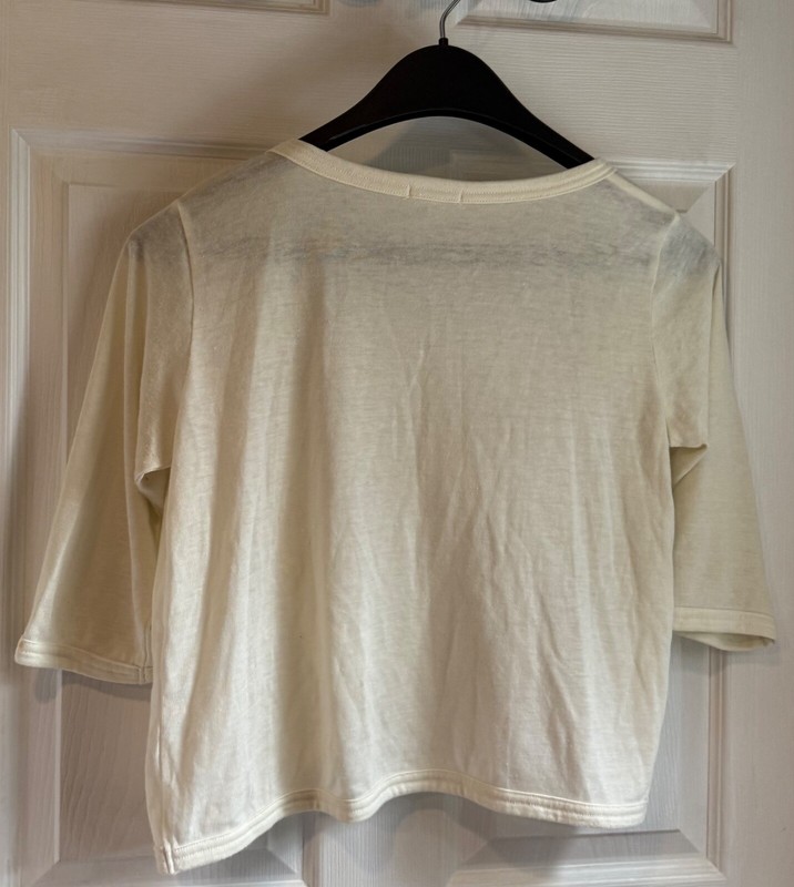 Summer Cardigan half sleeves ivory and light grey (2 ) size L gallery
